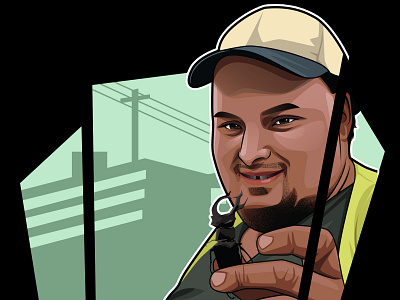 Vector or cartoon portrait with GTA style avatar