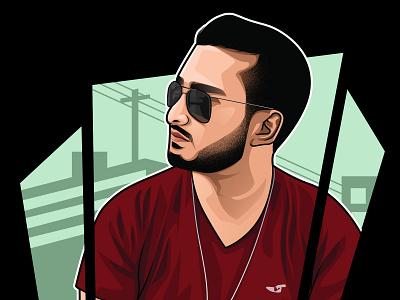 Vector or cartoon portrait with GTA style avatar