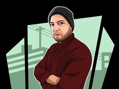 Vector or cartoon portrait with GTA style avatar