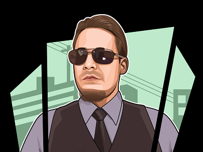 Vector or cartoon portrait with GTA style avatar