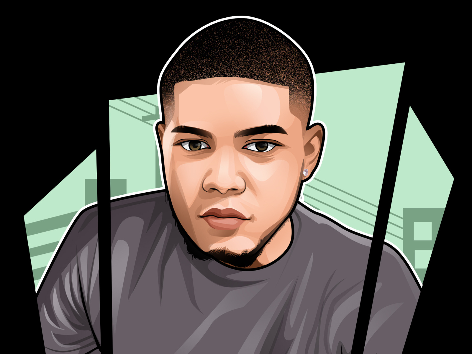 Vector or cartoon portrait with GTA style by ojik atscik on Dribbble