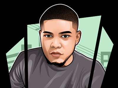 Vector or cartoon portrait with GTA style avatar