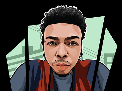 Vector or cartoon portrait with GTA style avatar