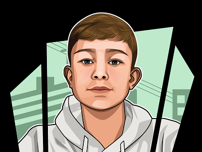 Vector or cartoon portrait with GTA style avatar