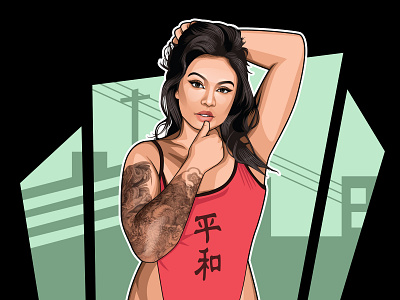 Vector or cartoon portrait with GTA style avatar