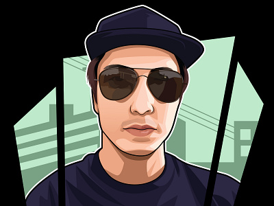 Vector or cartoon portrait with GTA style avatar