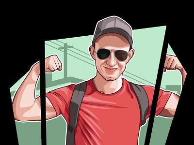 Vector or cartoon portrait with GTA style avatar