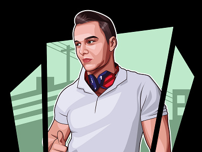 Vector or cartoon portrait with GTA style avatar