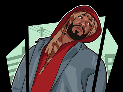 Vector or cartoon portrait with GTA style avatar