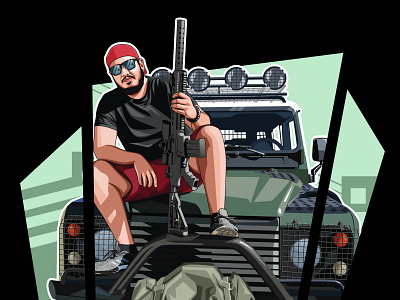 Vector or cartoon portrait with GTA style avatar