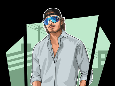 Vector or cartoon portrait with GTA style avatar