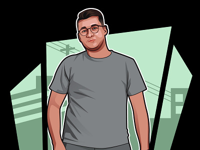 Vector or cartoon portrait with GTA style