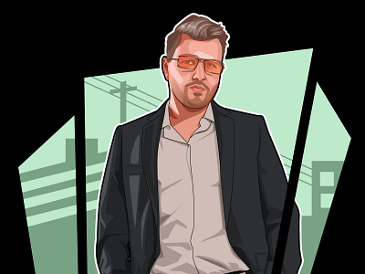 Vector or cartoon portrait with GTA style avatar