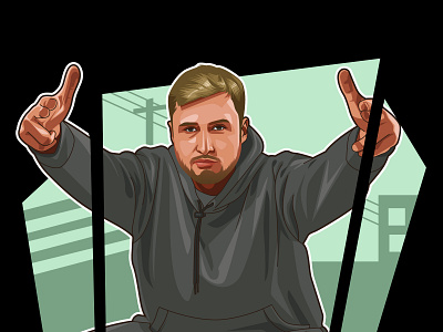 Vector or cartoon portrait with GTA style