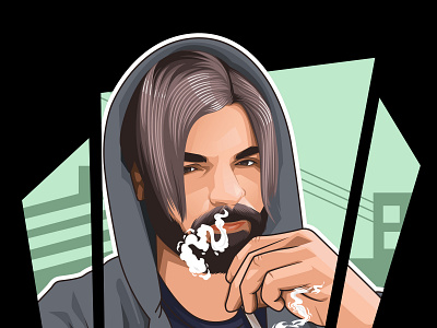 Vector or cartoon portrait with GTA style avatar