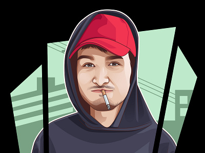 Vector or cartoon portrait with GTA style avatar