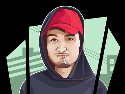 Vector or cartoon portrait with GTA style