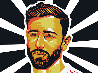 Bruno fernandes in pop art portrait