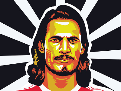 Edinson Cavani in pop art portrait caucasian