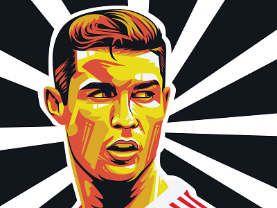 Cristiano Ronaldo in pop art portrait caucasian