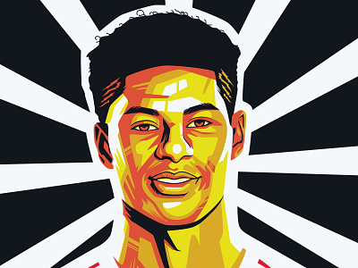 Marcus Rashford in pop art portrait