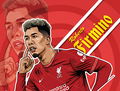 Firmino vector portrait avatar cartoon cartoonportrait design firmino illustration liverpool roberto firmino vector vectorface vectorportrait