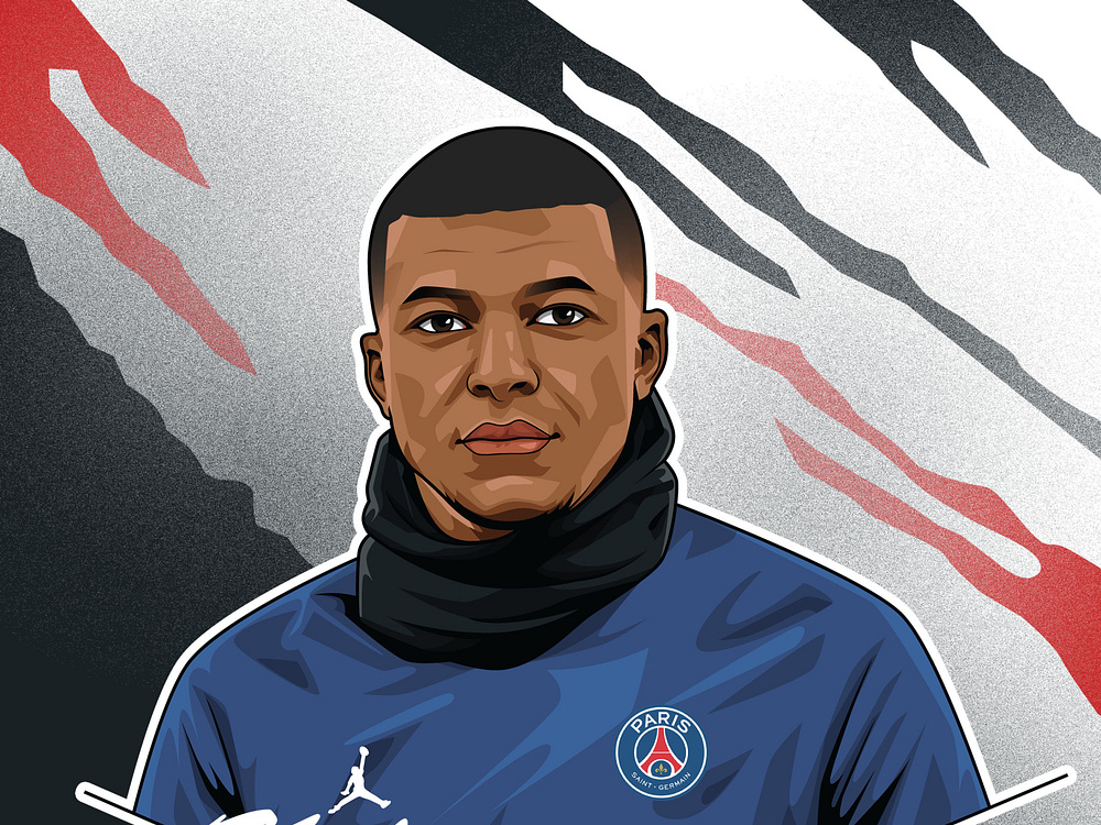 Mbappe Vector Portrait By Ojik Atscik On Dribbble