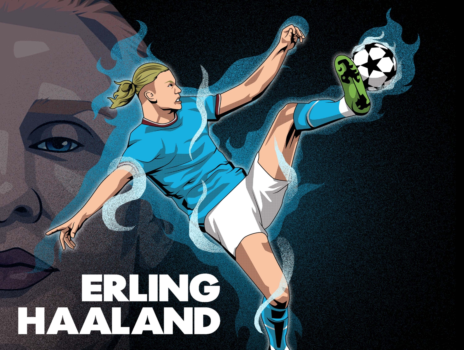 Erling haaland in vector or cartoon portrait by ojik atscik on Dribbble