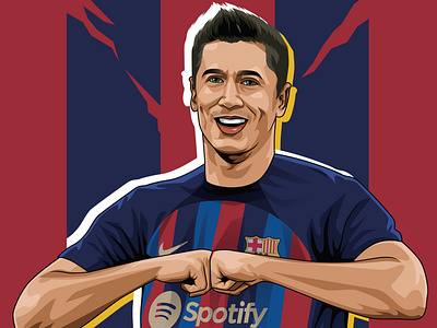 Lewandowski in vector portrait