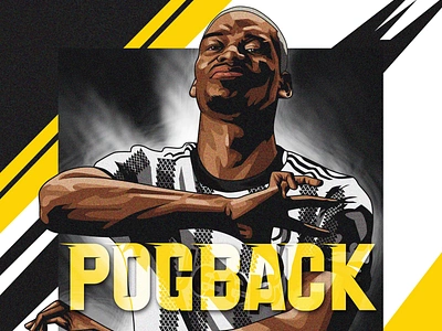 Pogba in vector portrait cartoon football juventus pogba poster soccer vector