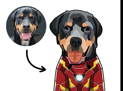 Pet in Superhero vector portrait cartoon pet petportrait vector vectorart vectorpet