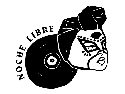 Noche Libre block printing femme illustration latinx logo mexican