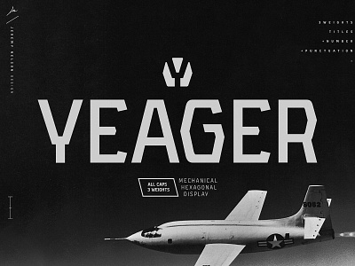 Yeager | FREE Font | Typeface Intro font font design free font freebies geometric font industrial font sans serif font type type daily typedaily typedesign typeface typography
