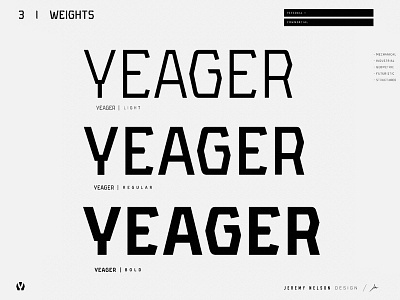 Yeager | FREE Font | Weight Scale athletic font branding branding design design resource font design font family free font geometric font industrial font military font sci fi sports font type type daily typedesign typeface