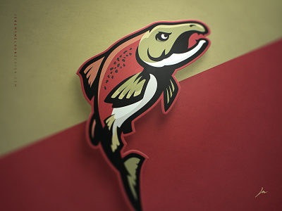 Salmon | Sports Logo animal logo branding esportslogo fish logo identity logo mascot mascotlogo salmon sports design sports logo