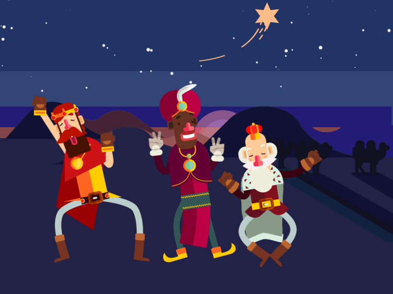 Three wise men adobe aftereffects animation character animation characters christmas motiongraphics