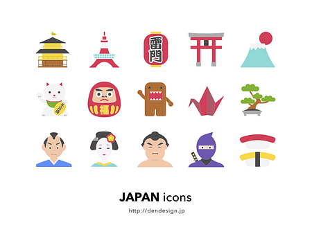 Japan Icons by DEN DESIGN on Dribbble