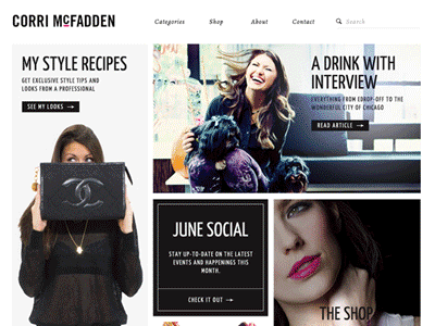 Corri McFadden Re-Design fashion fashion publication homepage web web design