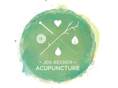 Acupuncture Logo acupuncture crest design illustration logo watercolor