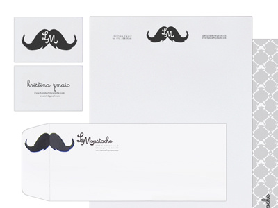 Business Cards & Stationary branding business cards design envelope identity illustration letterhead moustaches mustaches pattern