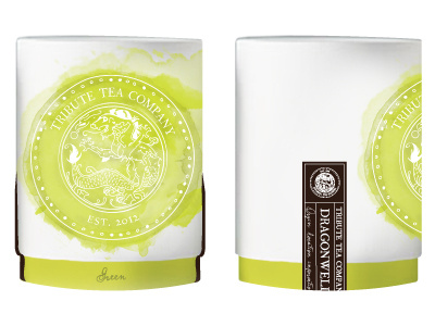 Tribute Tea Packaging branding green identity packaging tea watercolor