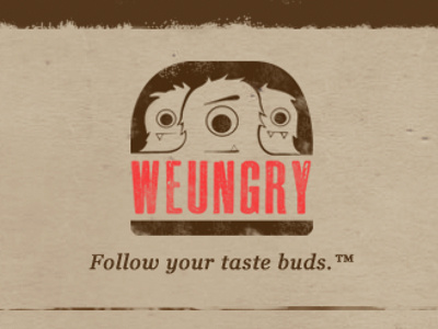 Weungry Logo & Identity food identity logo monsters paper screenprint