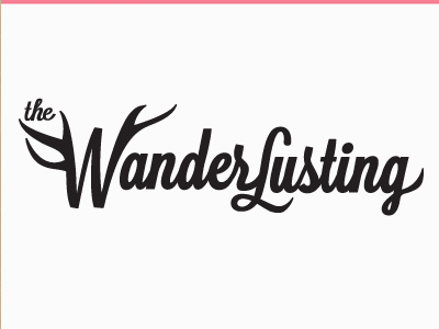 Wanderlusting Logo blog design illustration lettering logo mark