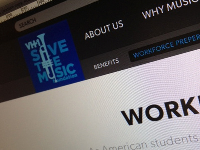 Save The Music Redesign design education music vh1 web site