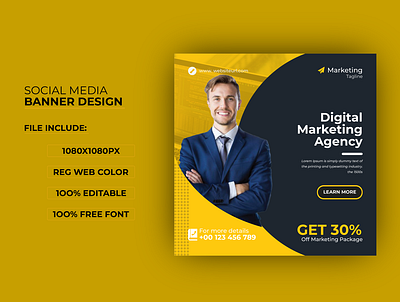 Social Media Business Banner advert advertisement agency banner business clean company marketing modern multipurpose promotion service template