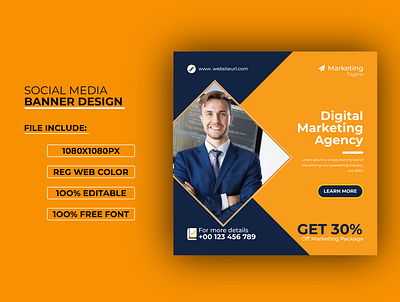 Banner For Digital Marketing Agency banner branding corporate design digital idustry illustation marketing online post