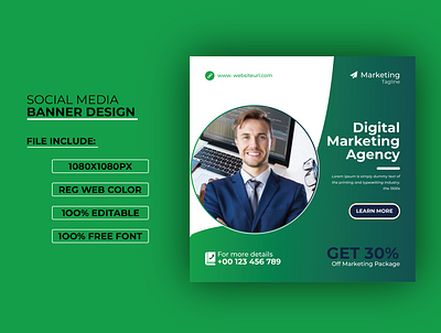 Social Media Banner Design For Digital Marketing Agency ad design agency company digital graphic design marketing multipurpose promotional