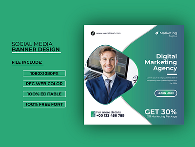 Digital Marketing Banner For Ad design ad advert banner branding graphic design marketing post proposal resource social media solution
