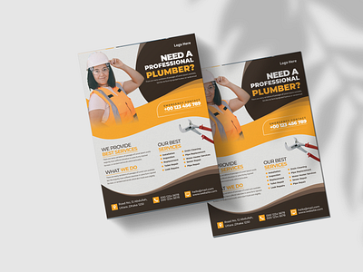 Professional plumbing serive flyer design ad design advertisement brochure flyer graphic design marketing plumber plumbing print print design professional