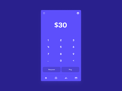 Pay App app banking blue bottom bar bottom sheet button calculator credit card finance gradient material material design mobile payment payments tonal typography ui uiux wallet